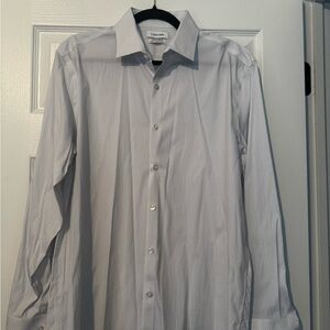Calvin Klein Men's Extra Slim Fit Gray Dress Shirt